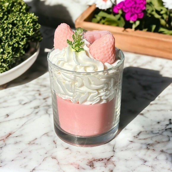 Other - ⚠️SALE Candle // Handmade Strawberry’s And Cream Soy Wax Candle SEND OFFERS🥳
